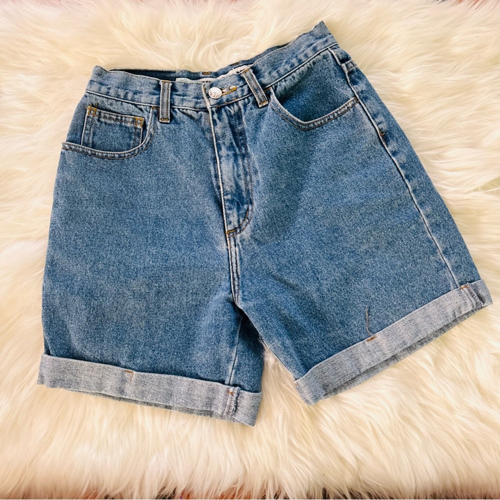 Vintage 80s 90s YOYO jeans high waist denim cuff shorts